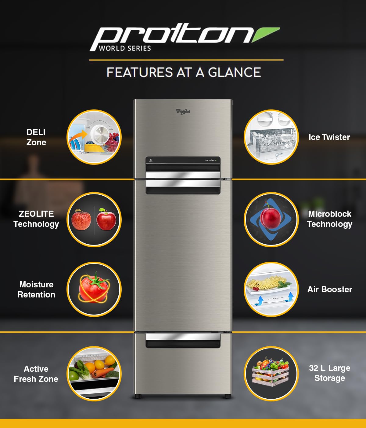 Whirlpool 270 L Frost Free Triple-Door Refrigerator (FP 313D PROTTON ROY) – Stylish Design with Superior Cooling Performance